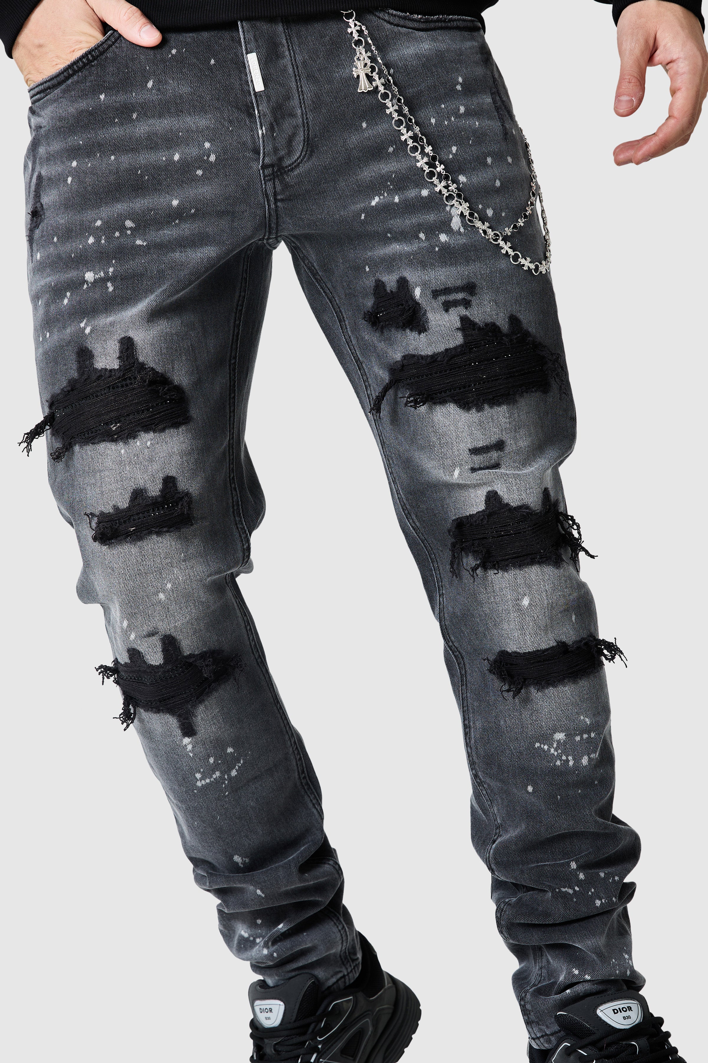 Diamante Slim Dillon Jean - Charcoal - Image 8