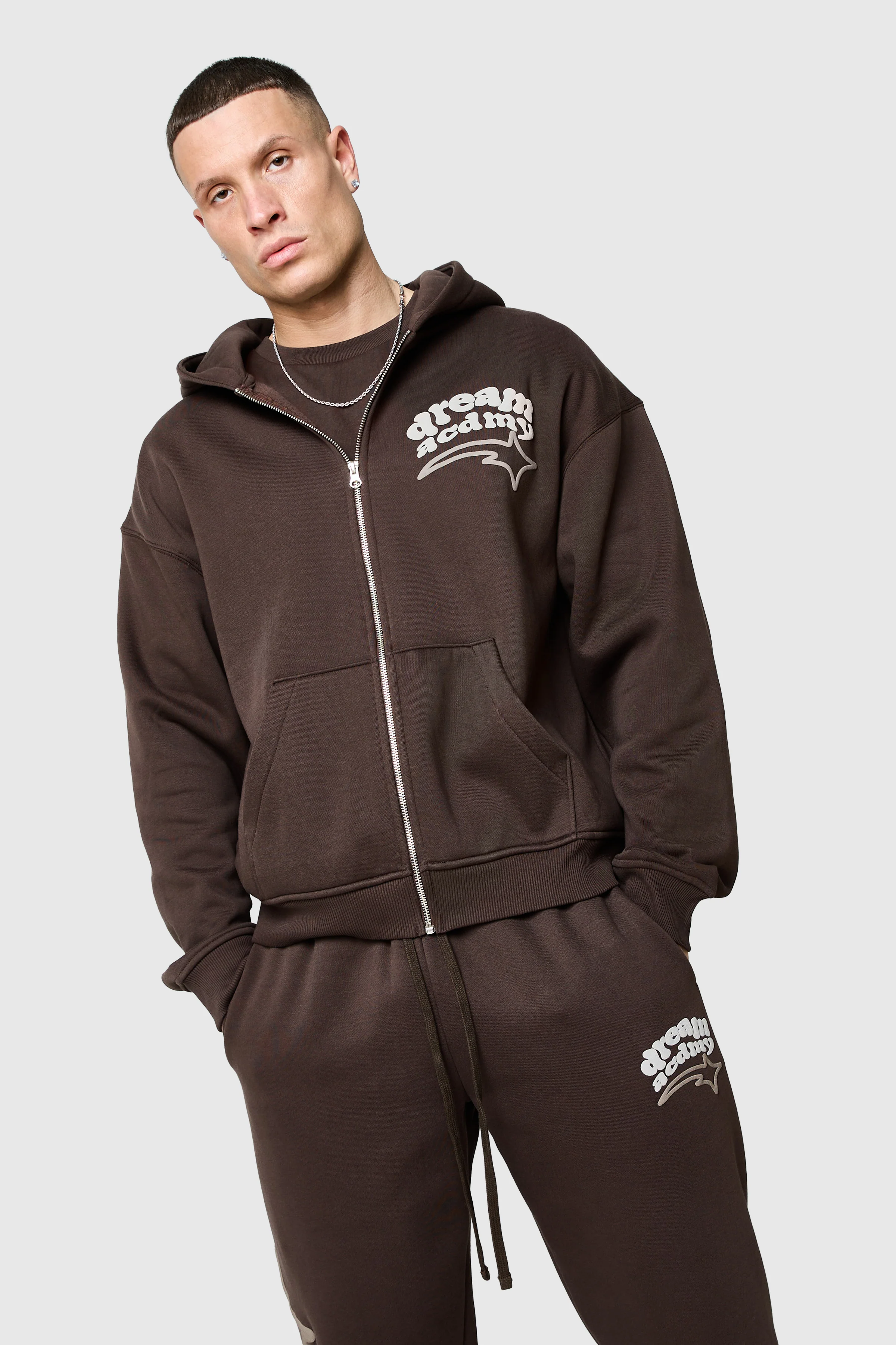 Dream Acdmy Zip Hood Tracksuit- Rich Brown - Image 10