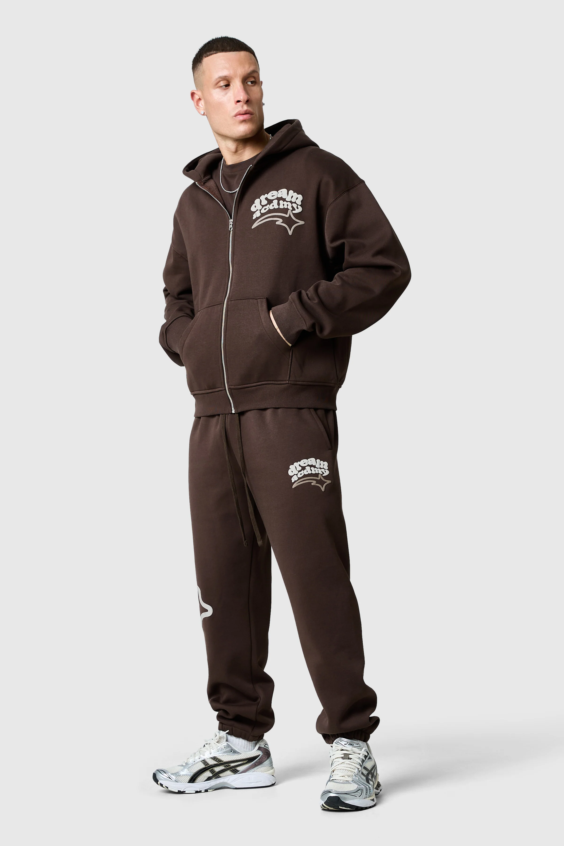 Dream Acdmy Zip Hood Tracksuit- Rich Brown - Image 3