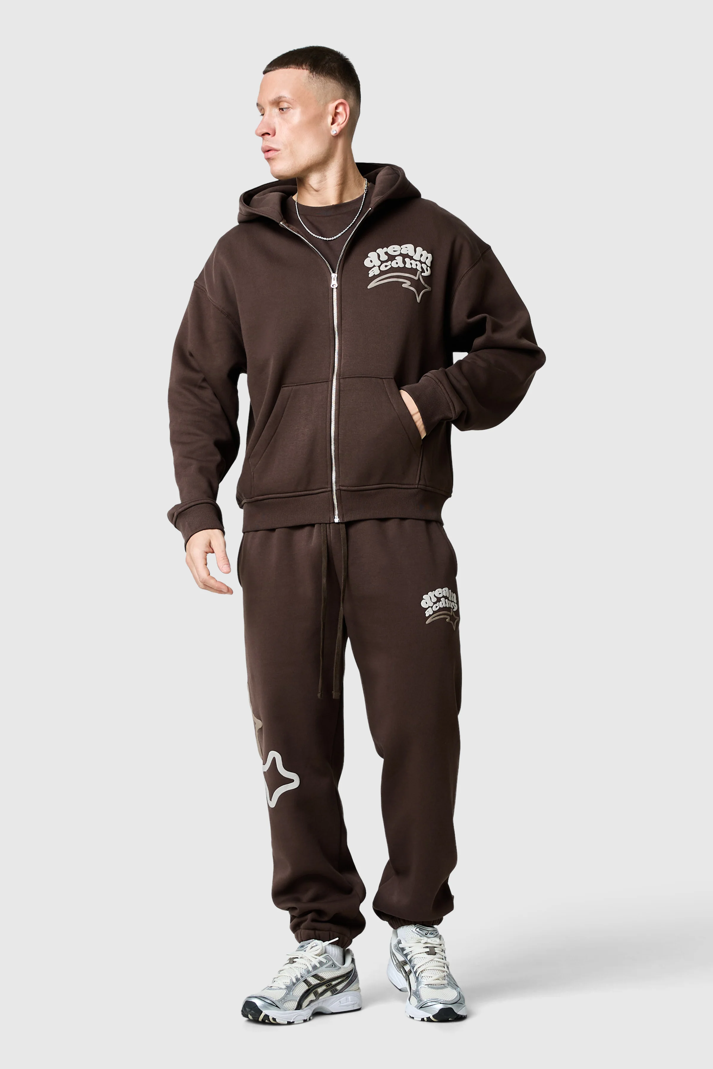 Dream Acdmy Zip Hood Tracksuit- Rich Brown - Image 6