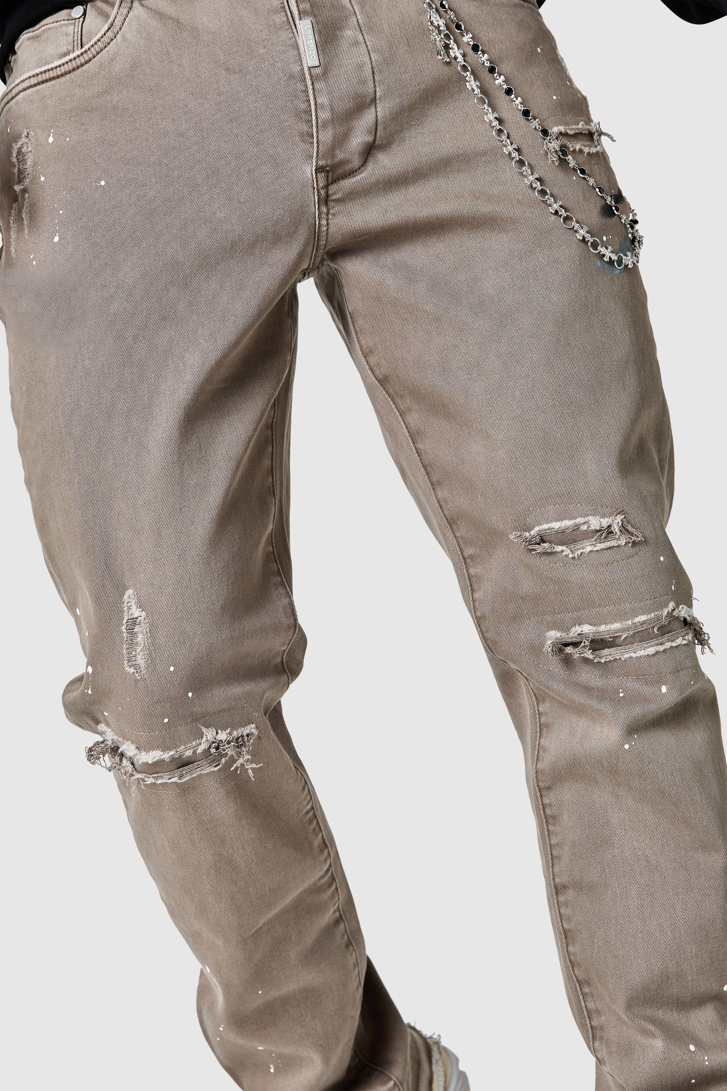 Enzo Slim Painter Jean - Washed Taupe - Image 6