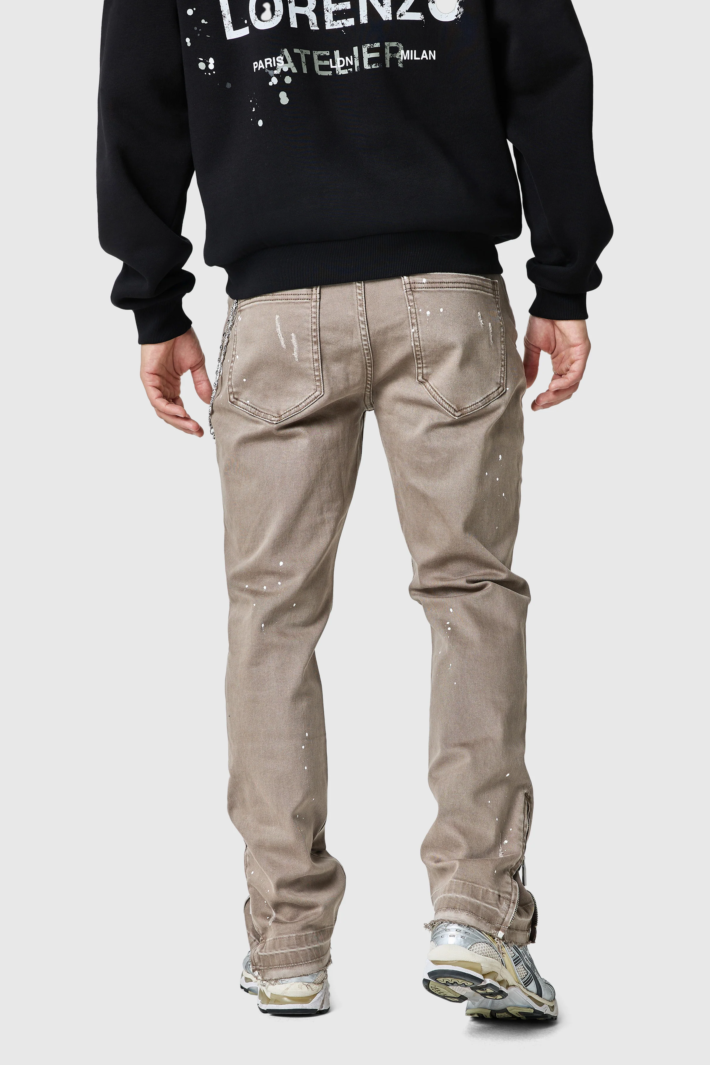 Enzo Slim Painter Jean - Washed Taupe - Image 7