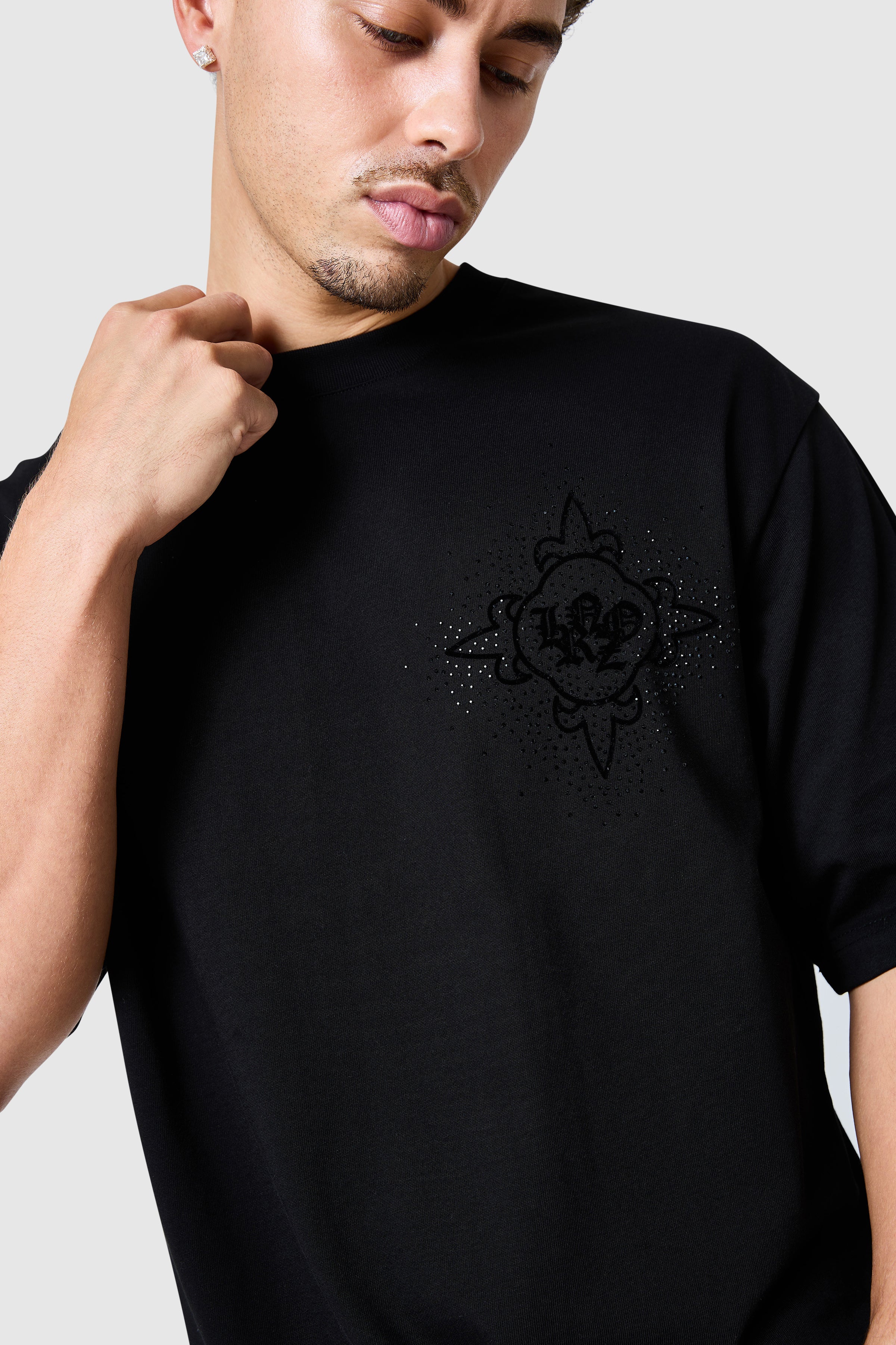 Icon Diamante Tee - Black - Image 3