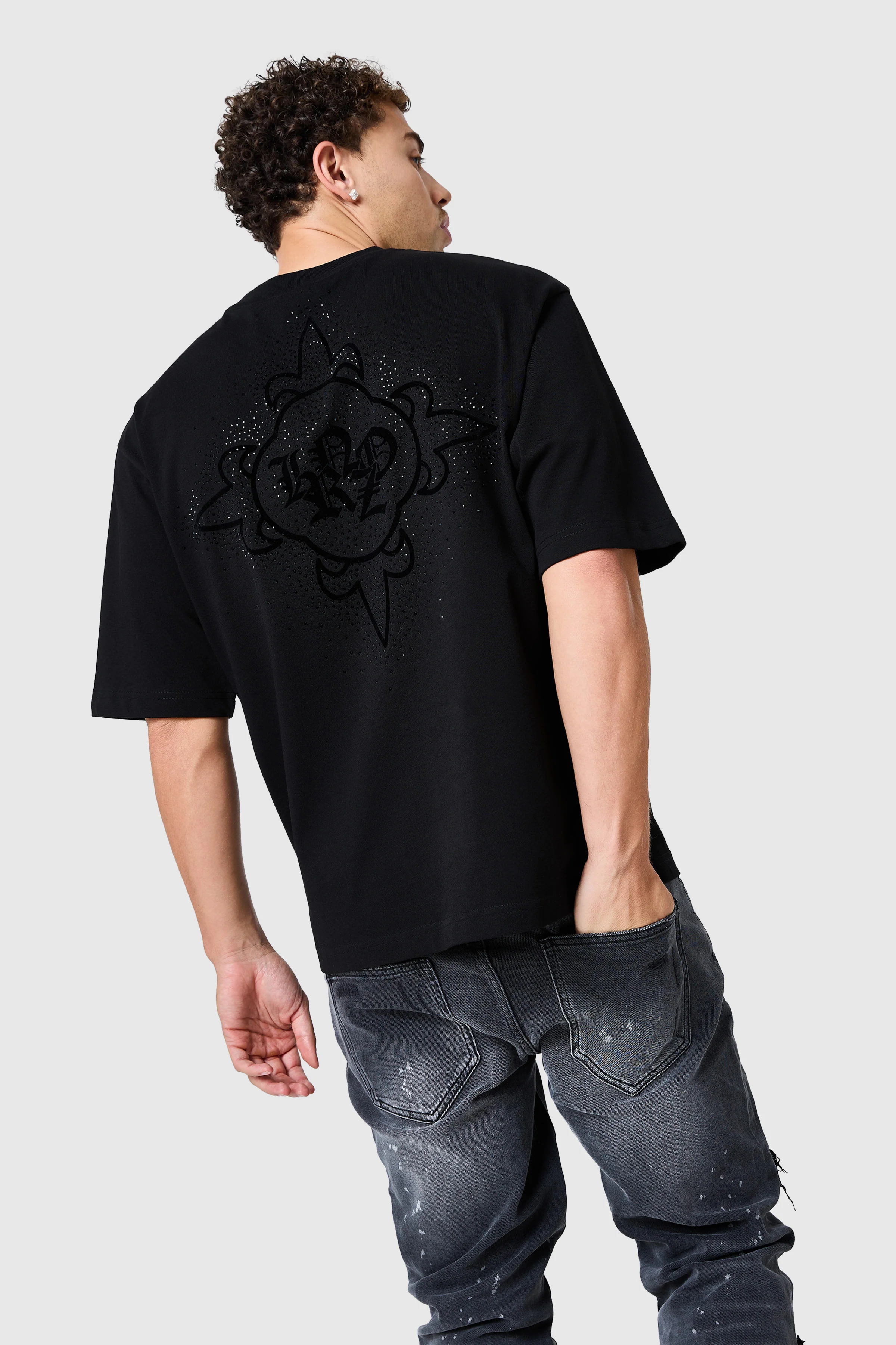 Icon Diamante Tee - Black - Image 4