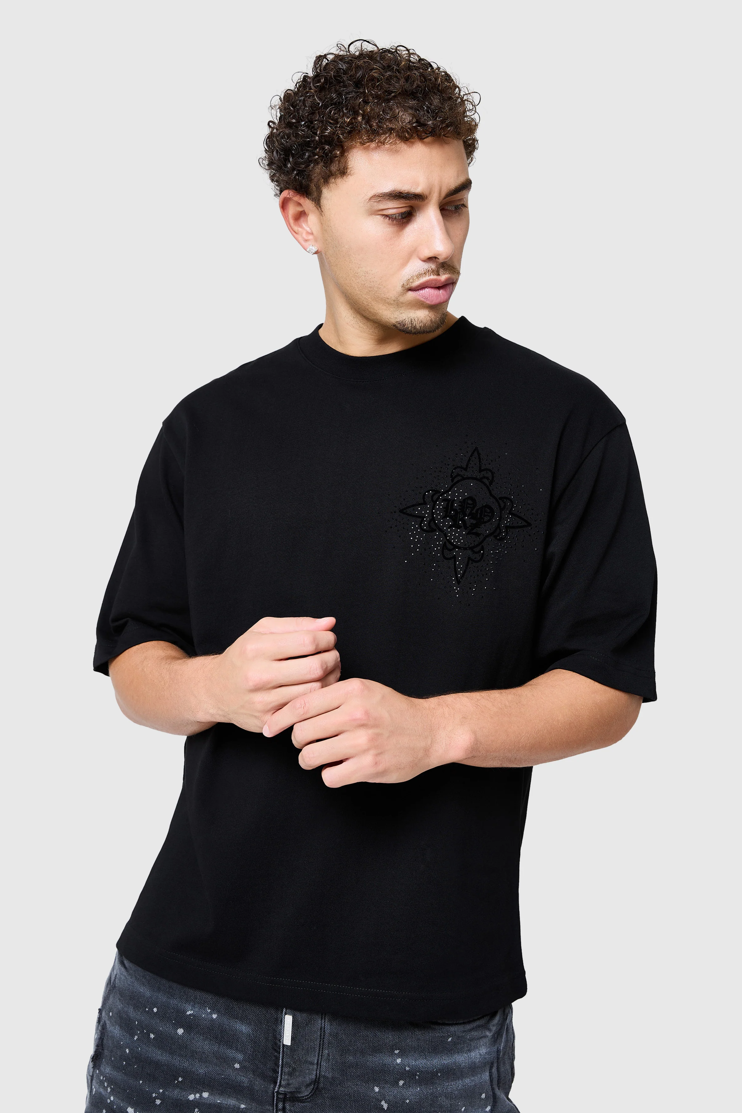 Icon Diamante Tee - Black - Image 5