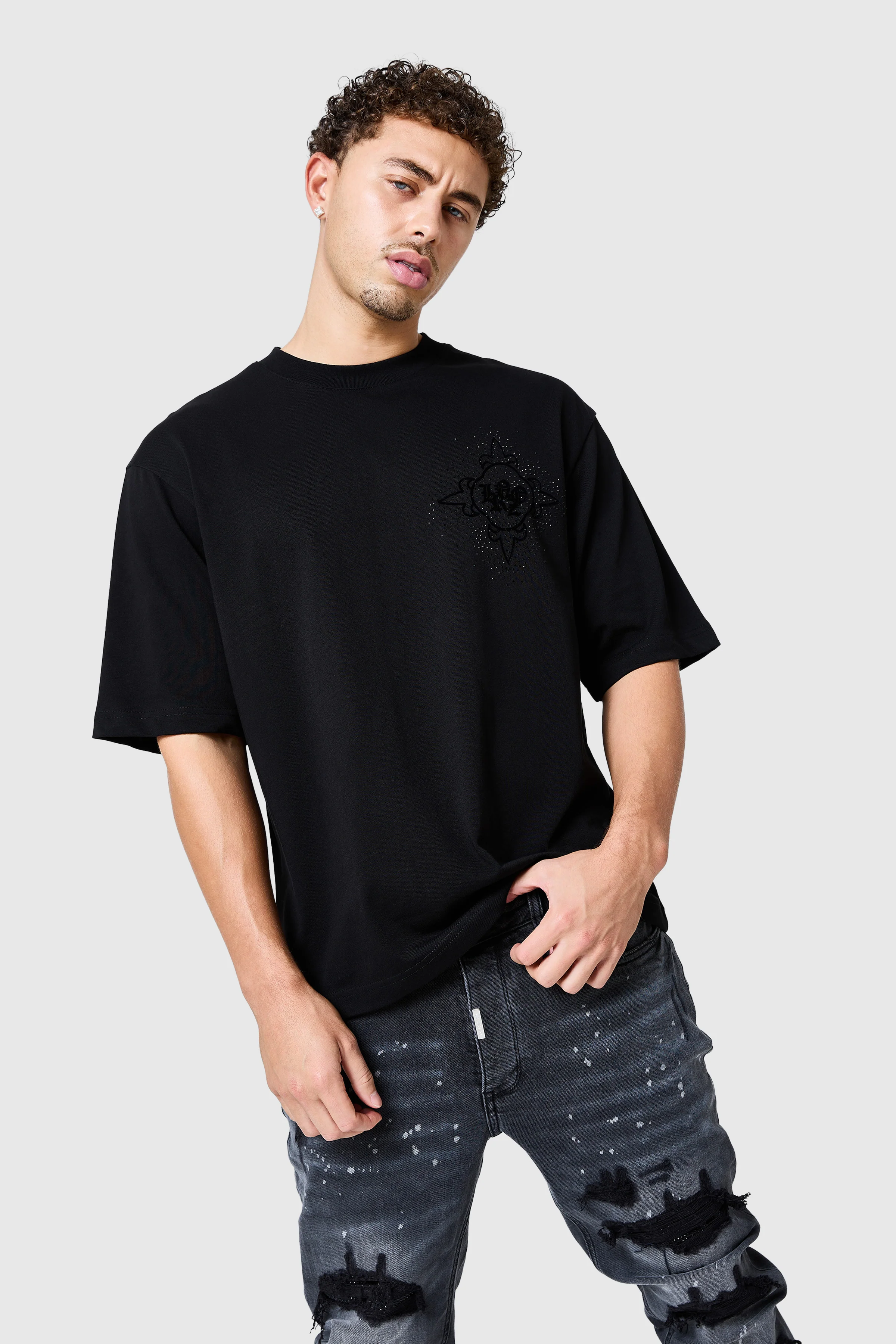 Icon Diamante Tee - Black - Image 6