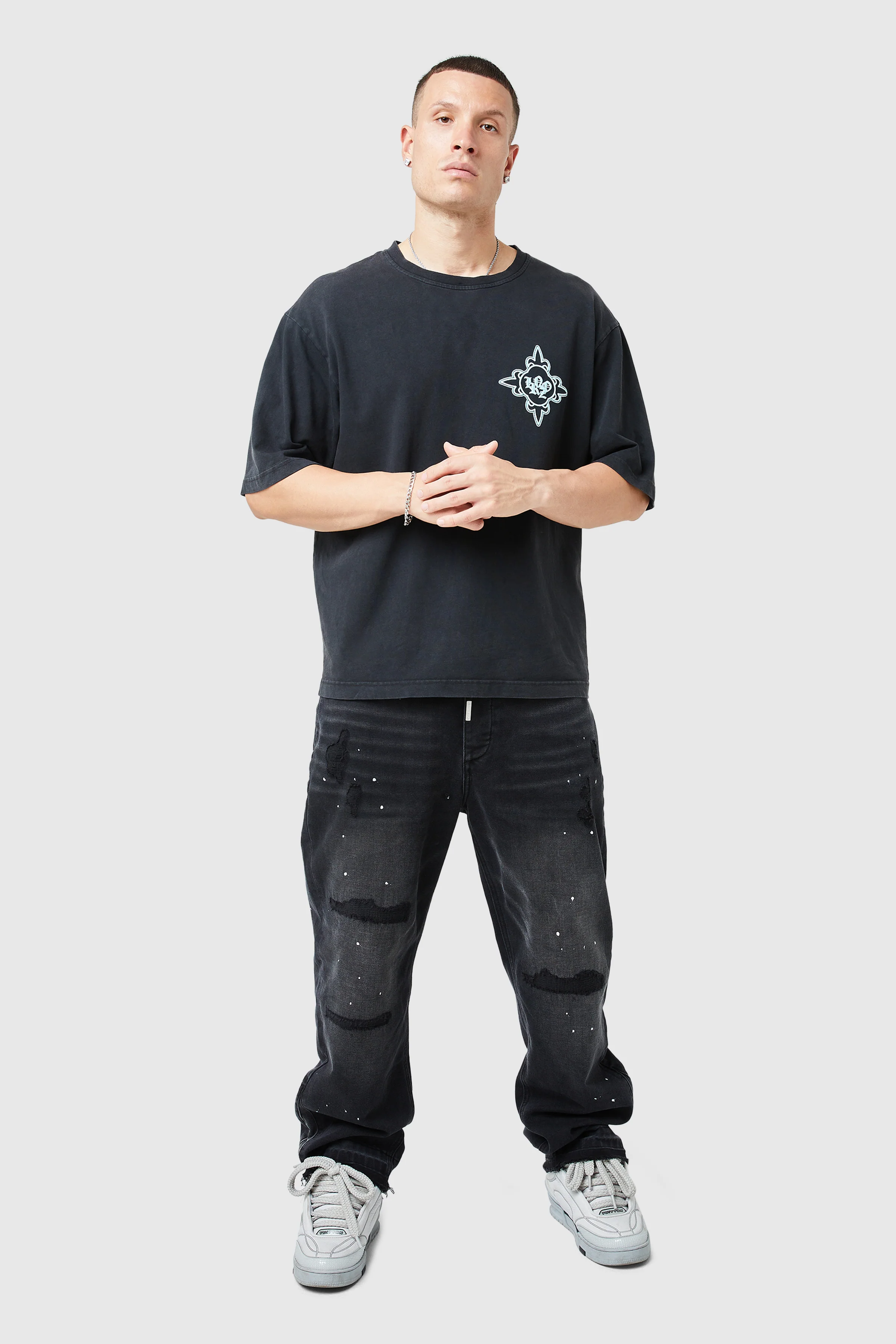 Icon Tee - Black Acid Wash - Image 3