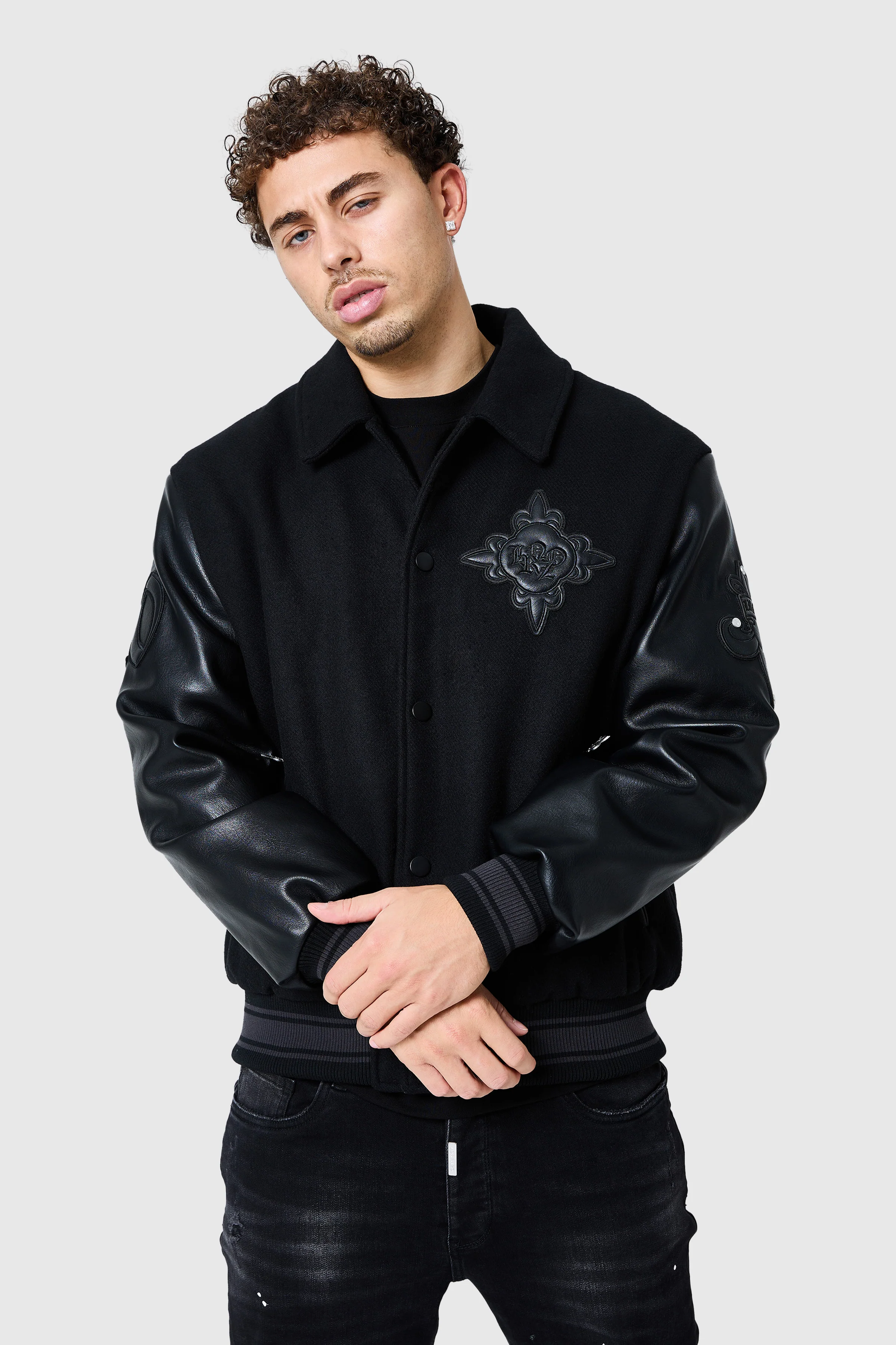 Icon Varsity Jacket - Black - Image 4