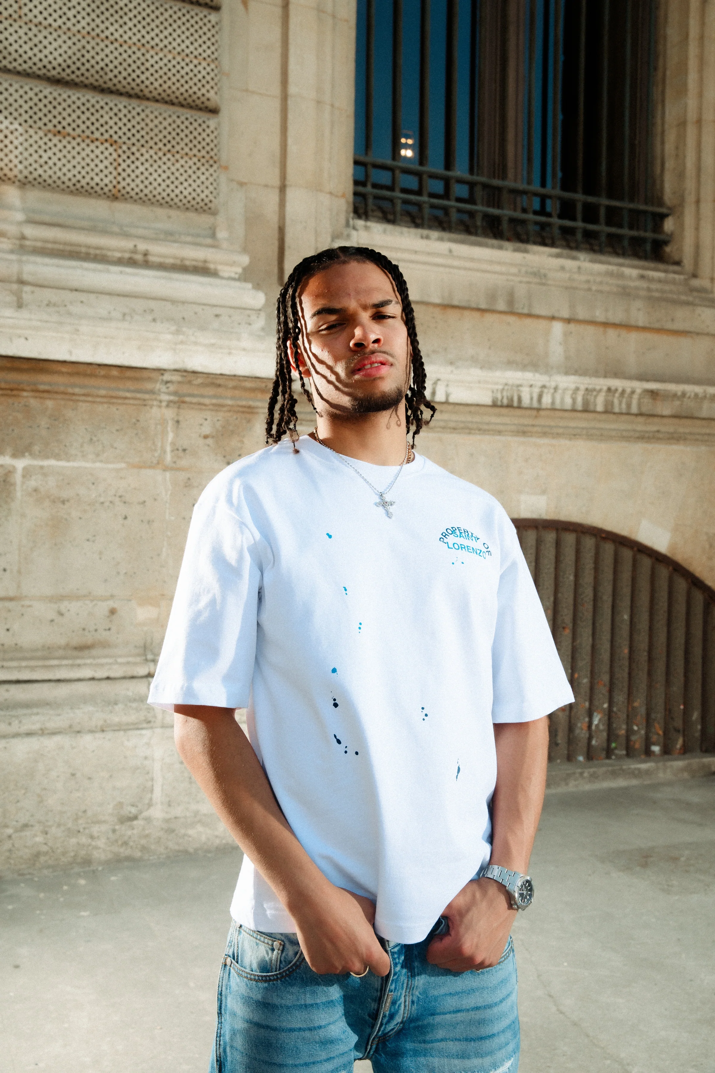 St Lorenzo Painter Tee - White - Image 4