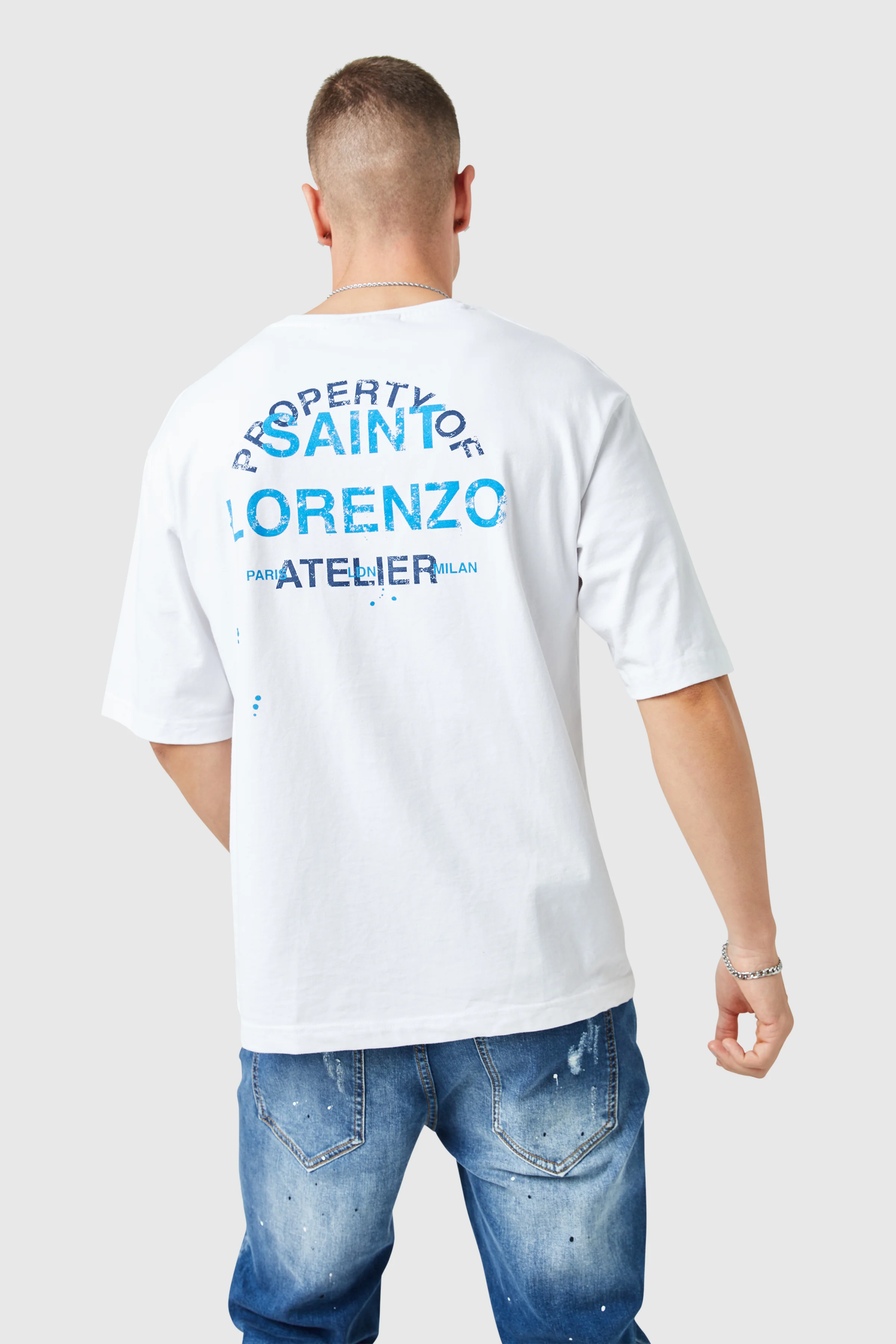 St Lorenzo Painter Tee - White - Image 6
