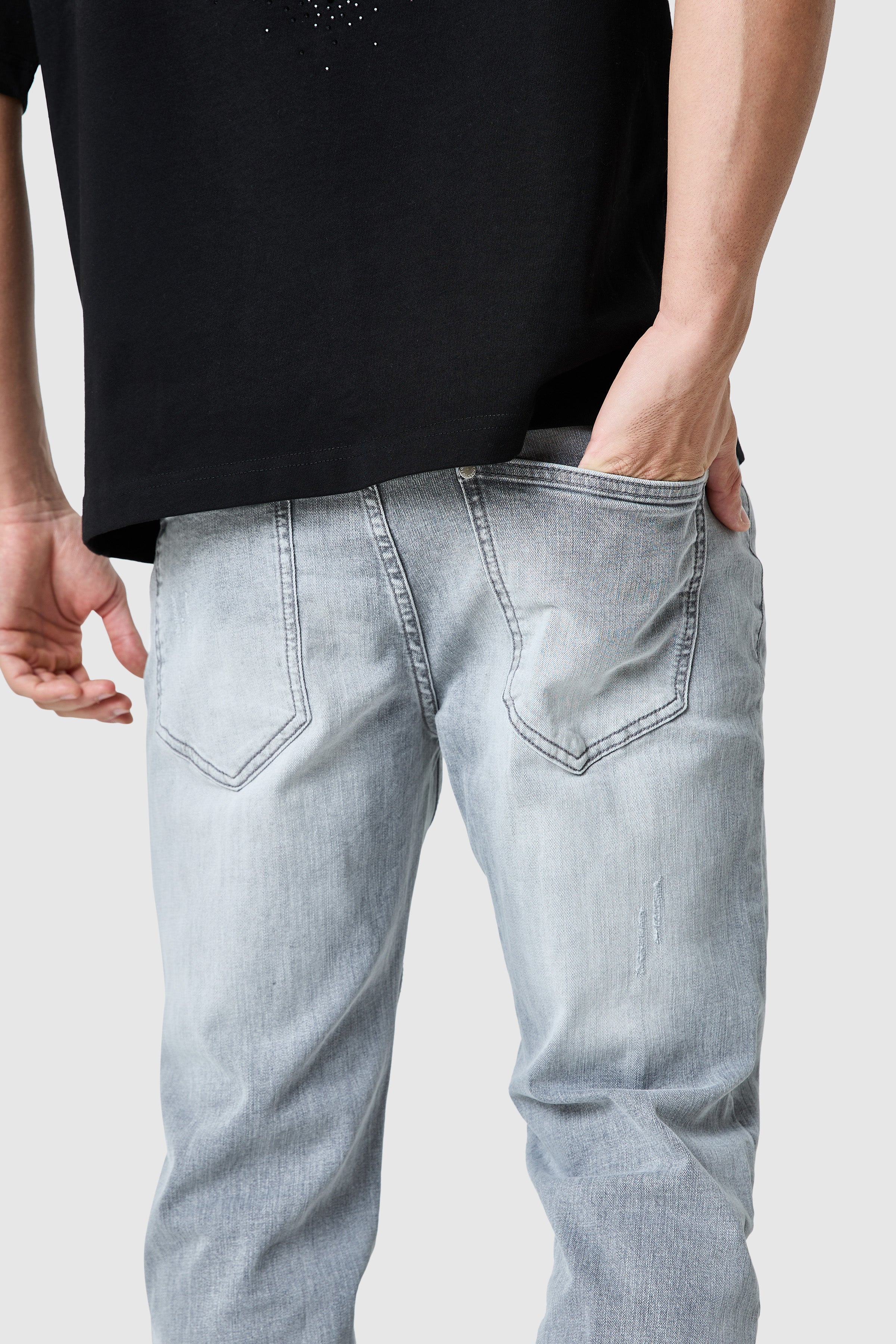 Stacked Jean - Light Grey - Image 4