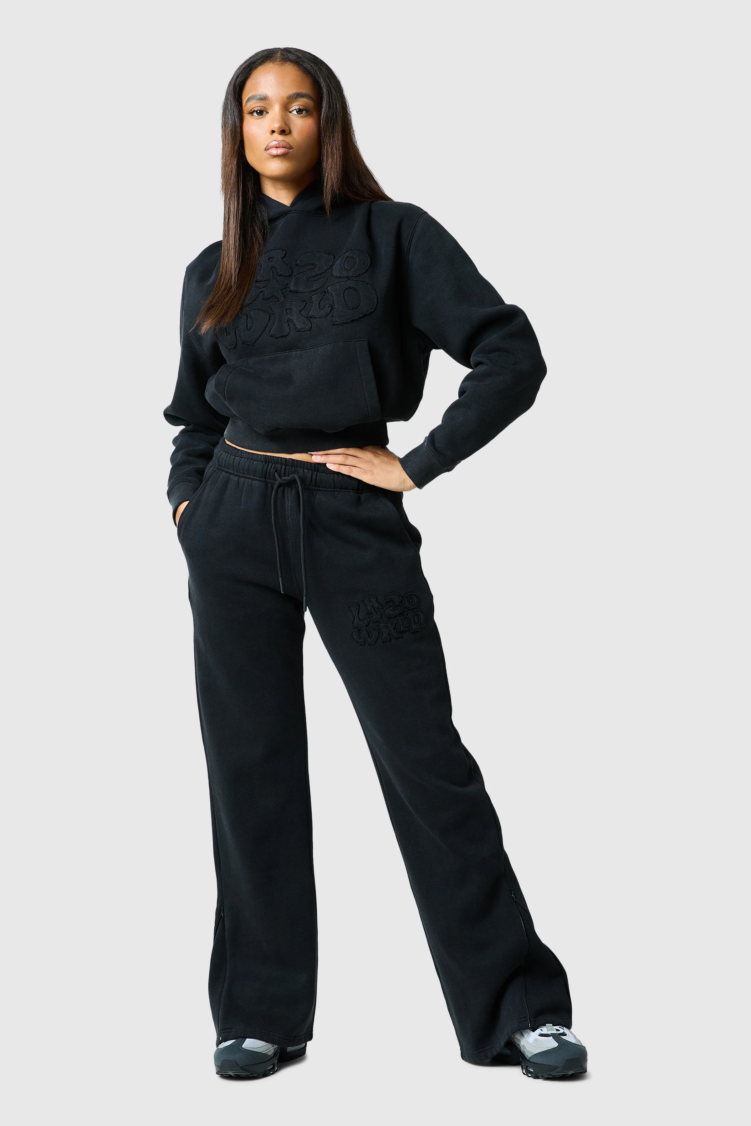 Womens Lrzo Wrld Applique Jogger - Black - Image 3