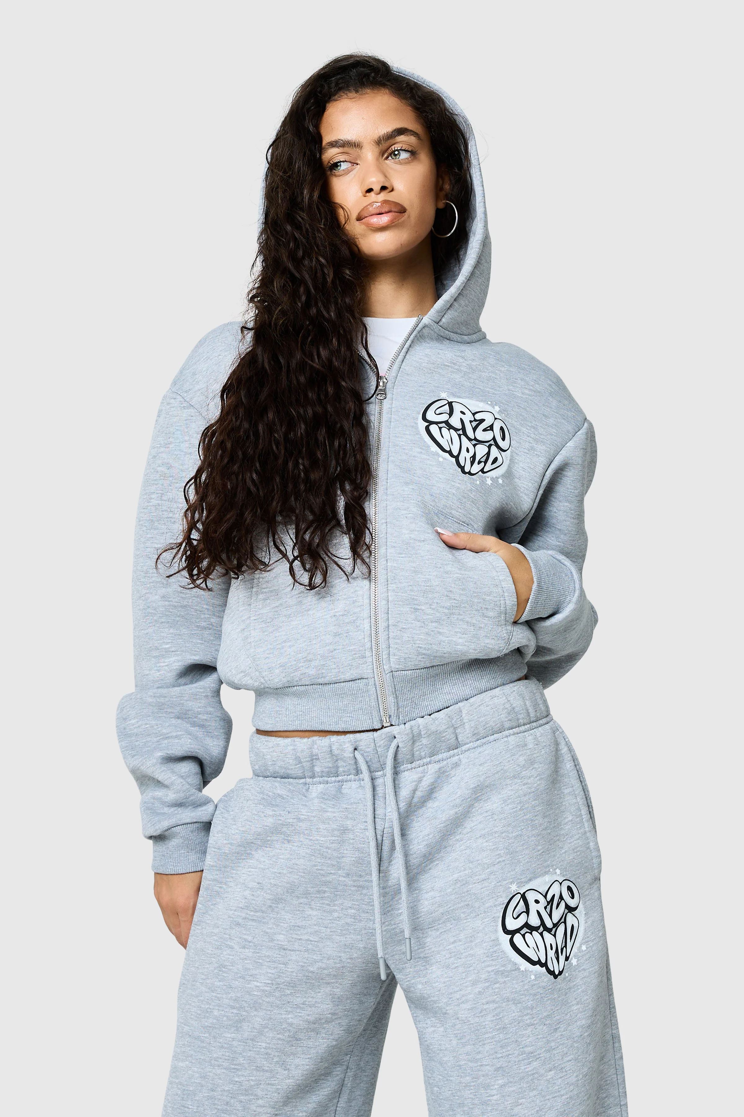 Womens Nova Tracksuit - Grey Marl - Image 5
