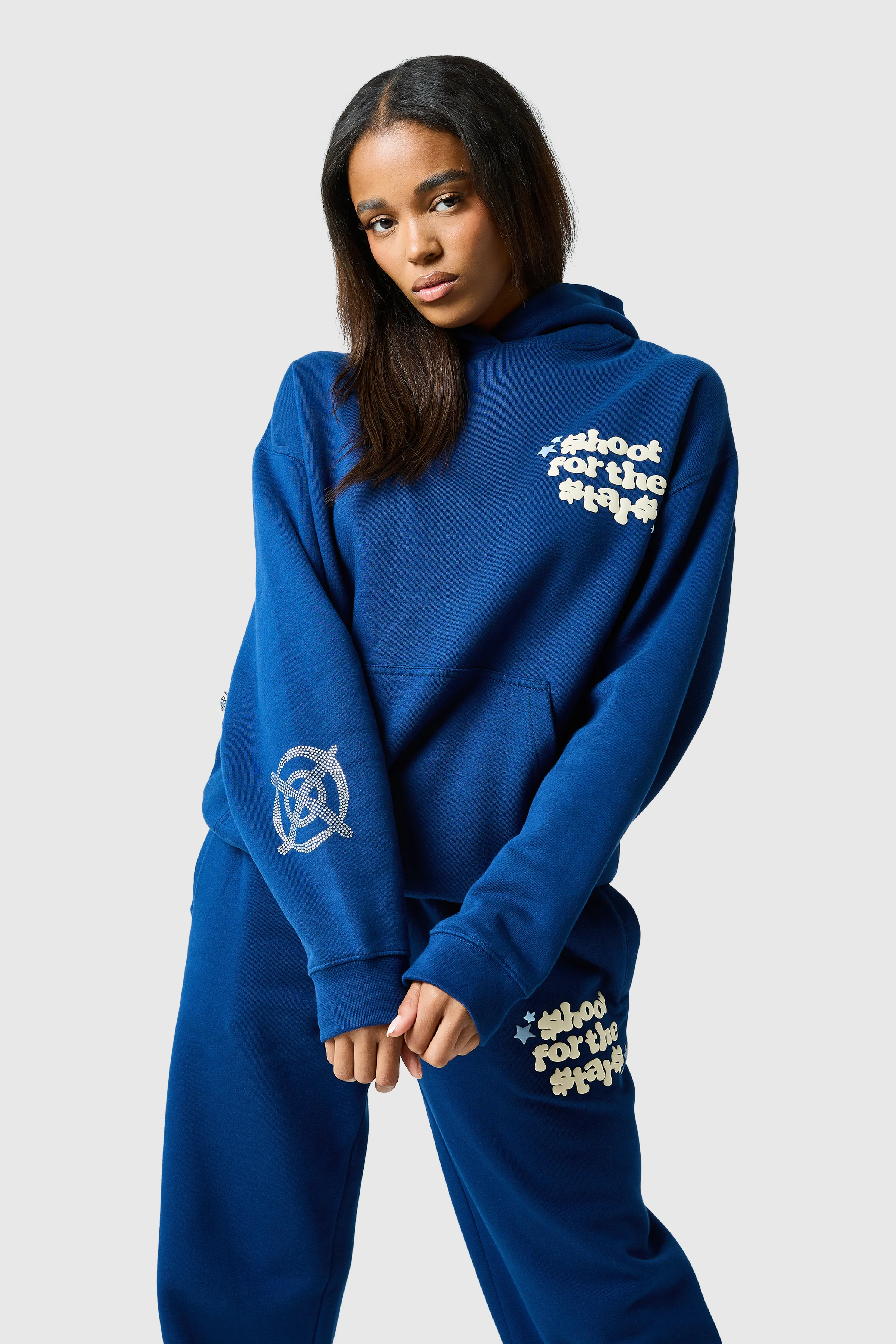 Womens Shoot For The Stars Hood - Ocean Navy - Image 3