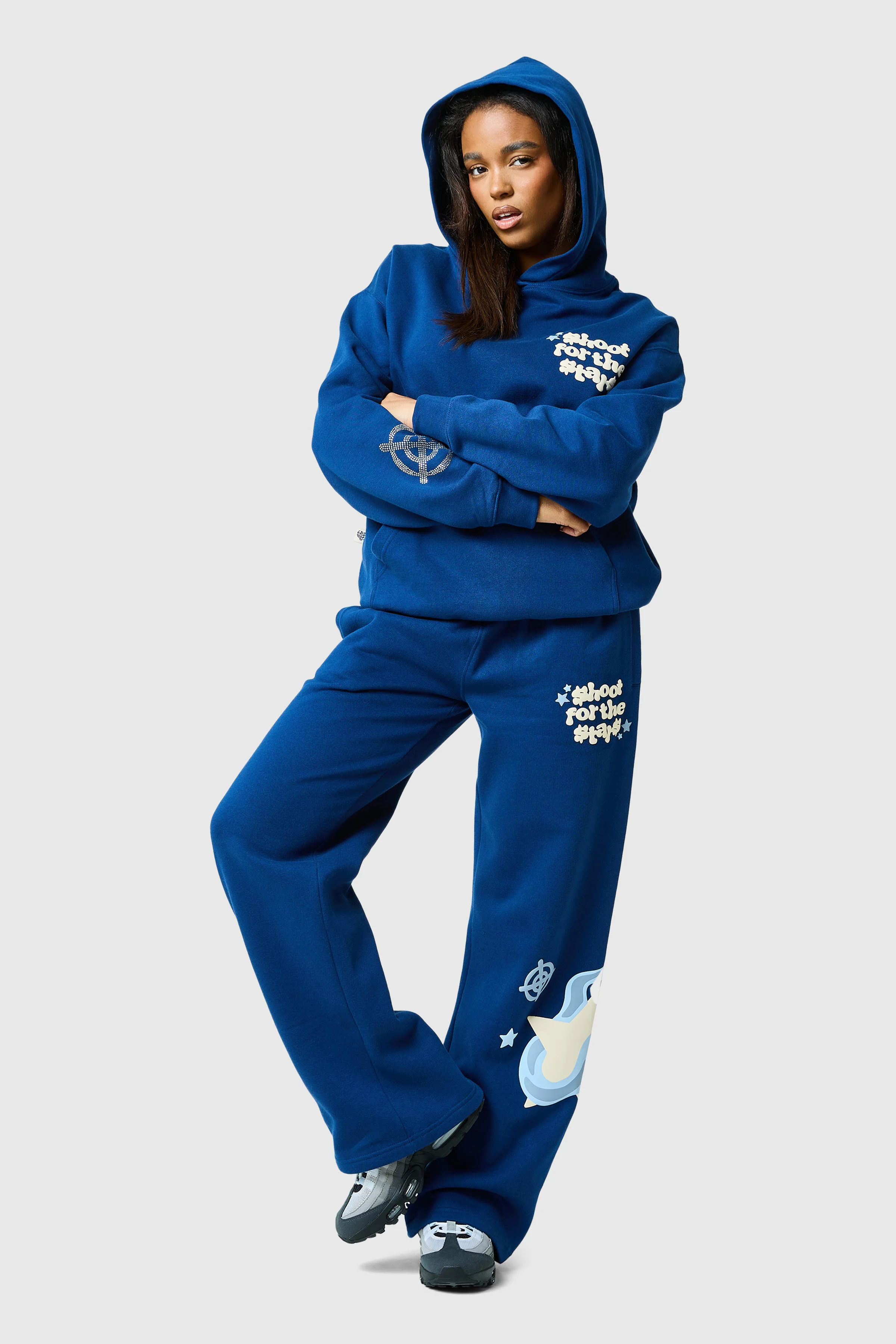 Womens Shoot For The Stars Hood - Ocean Navy - Image 4