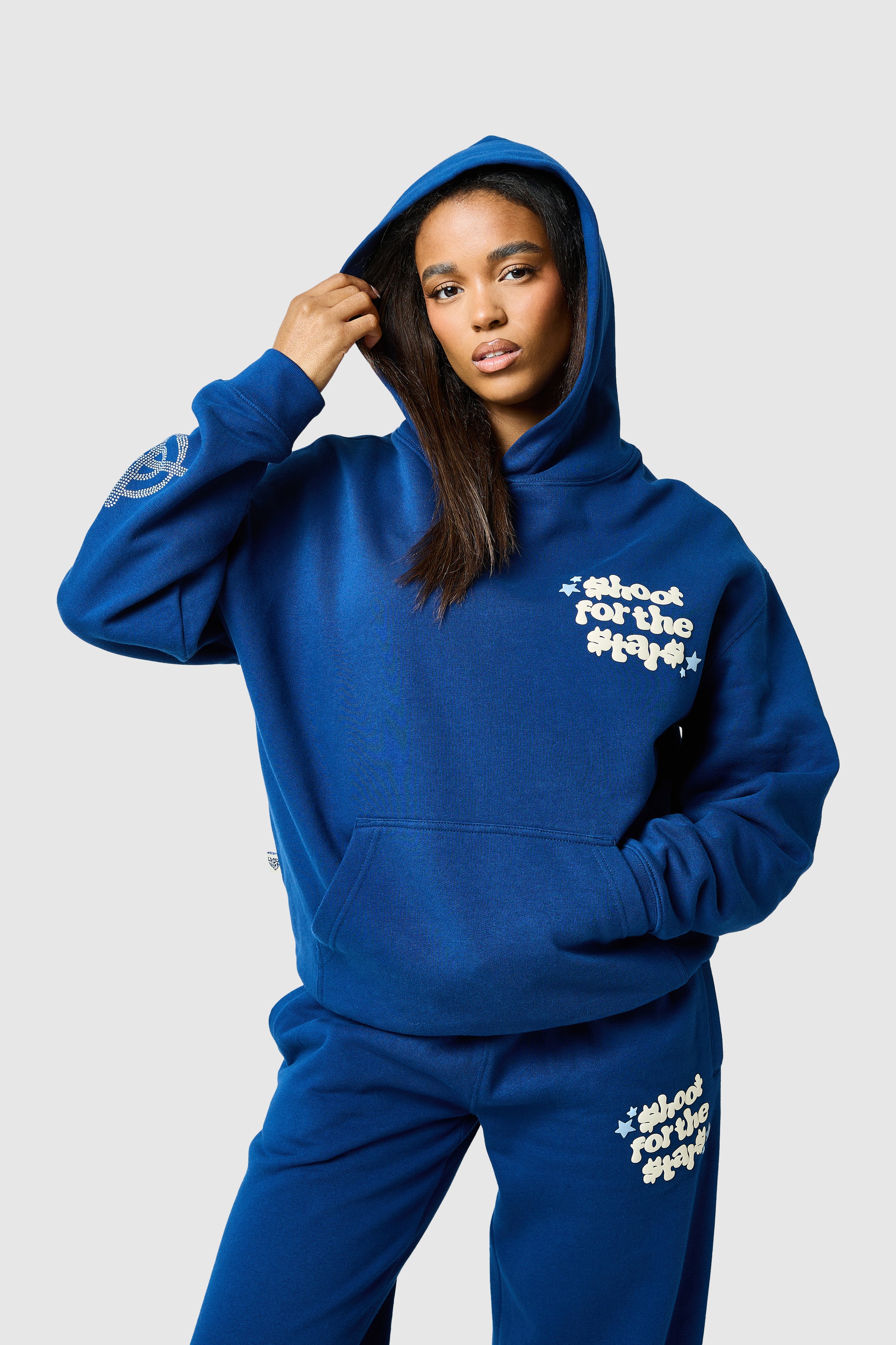 Womens Shoot For The Stars Hood - Ocean Navy - Image 7