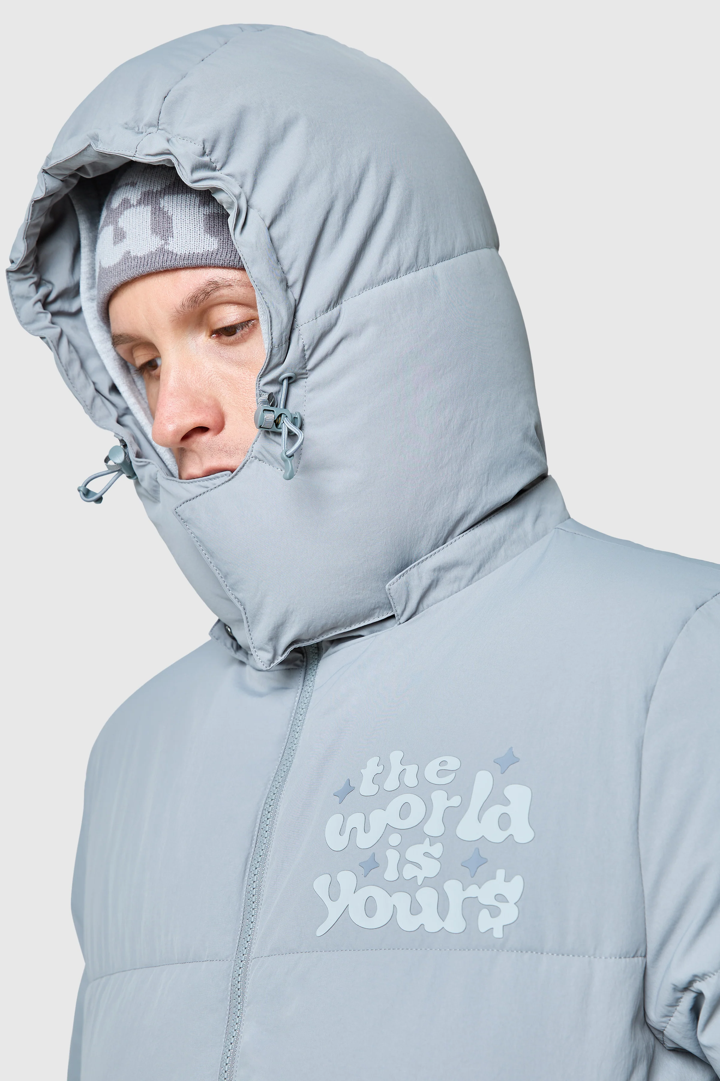 World Is Yours Puffer Jacket - Moon Grey - Image 11